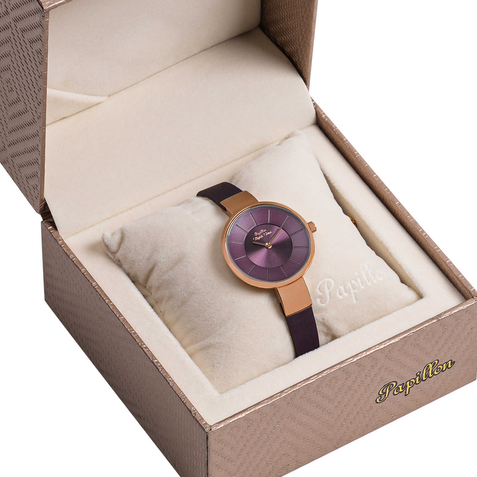 Leather PAPILLON Watch Rose Gold