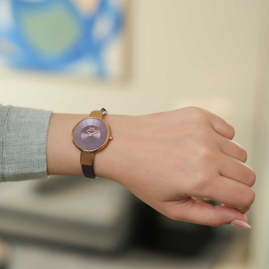 Leather PAPILLON Watch Rose Gold