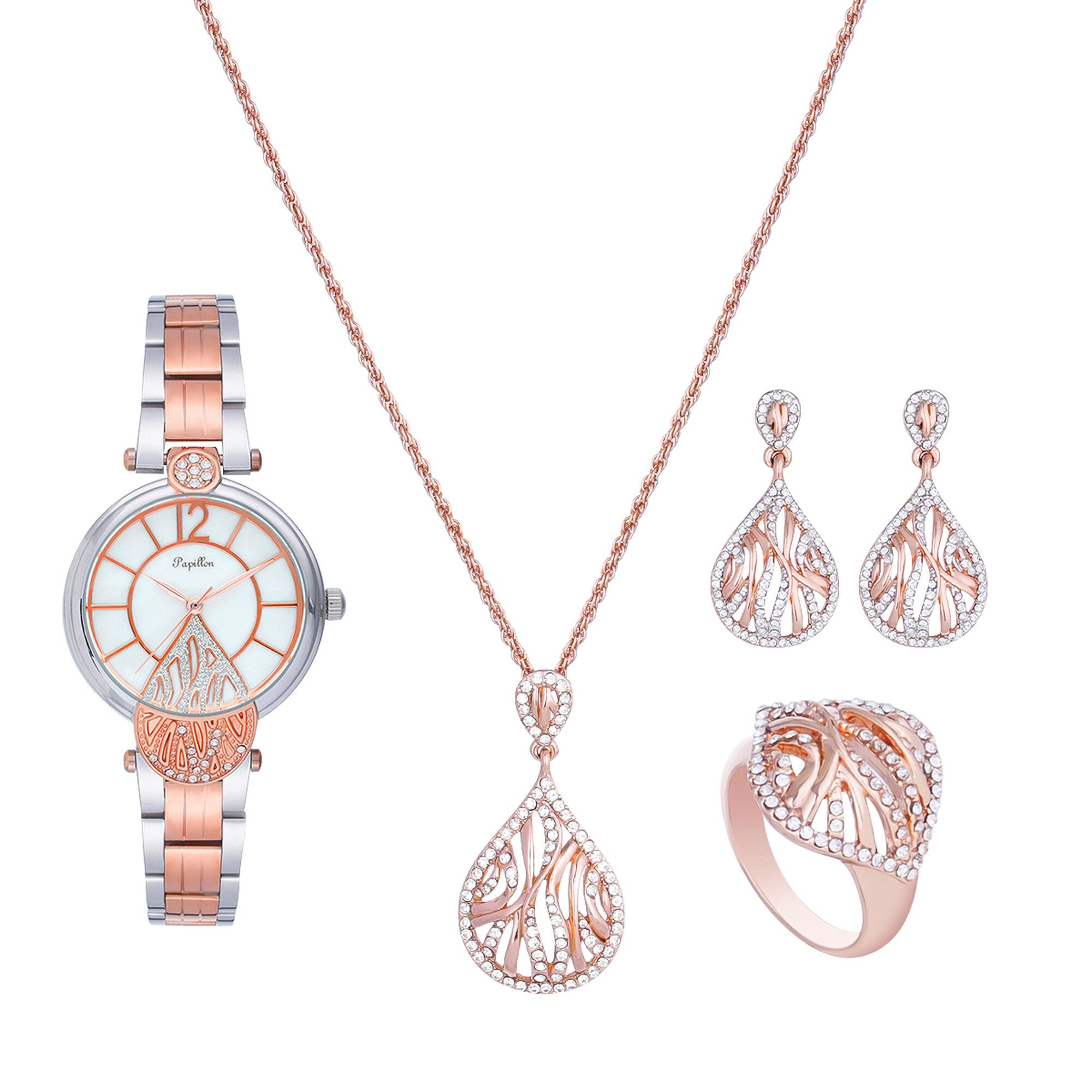 Papillon Accessories Gift Set Rose Gold 4 Pieces