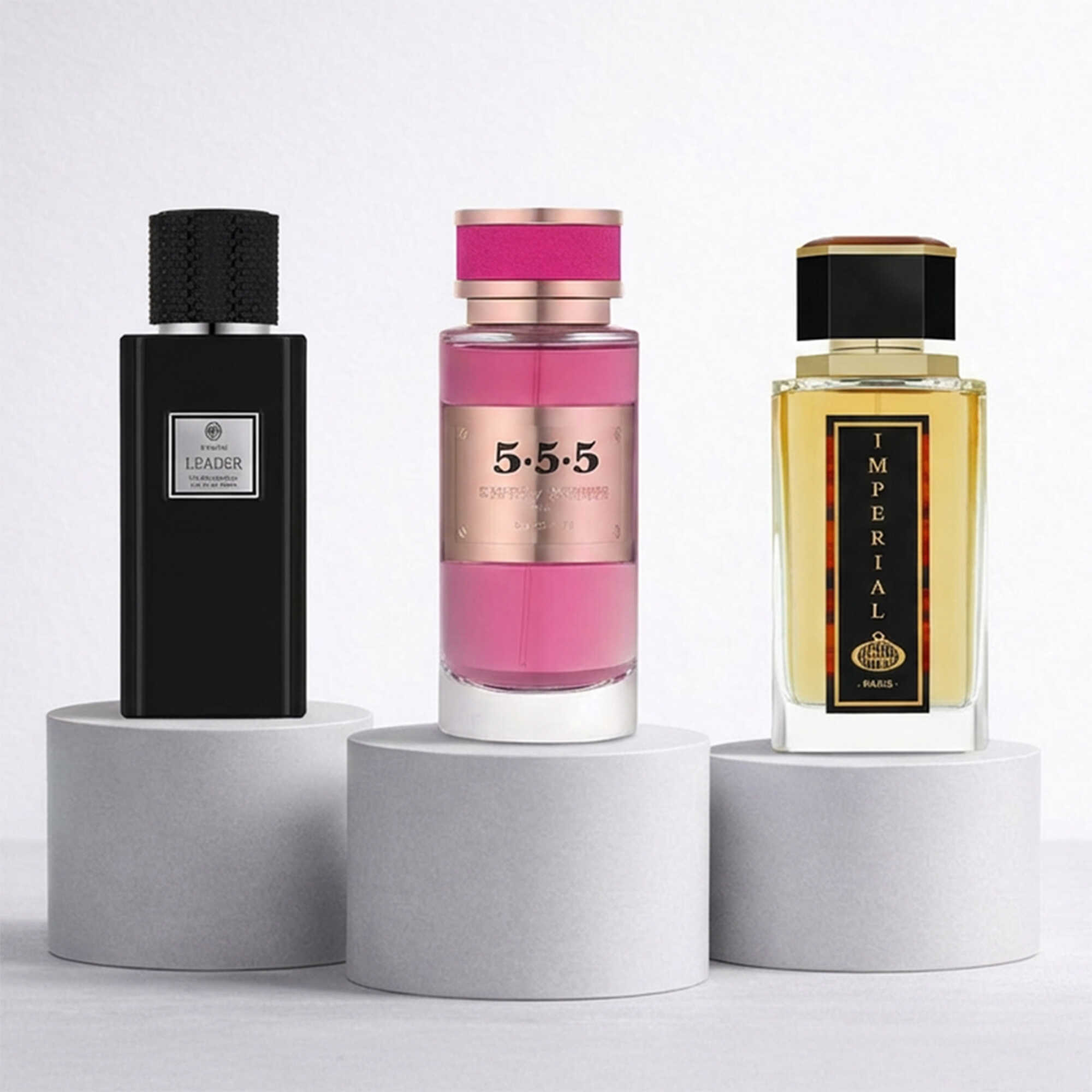 Luxury Fragrance Collection (Leader for Men 100 ml &ndash; Deraah Private 555 for Women 100 ml &ndash; Imperial for Men 100 ml)