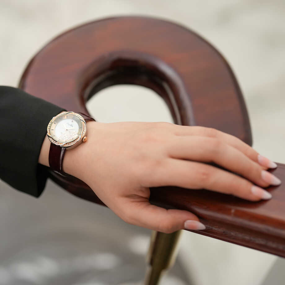 Leather PAPILLON Watch Rose Gold