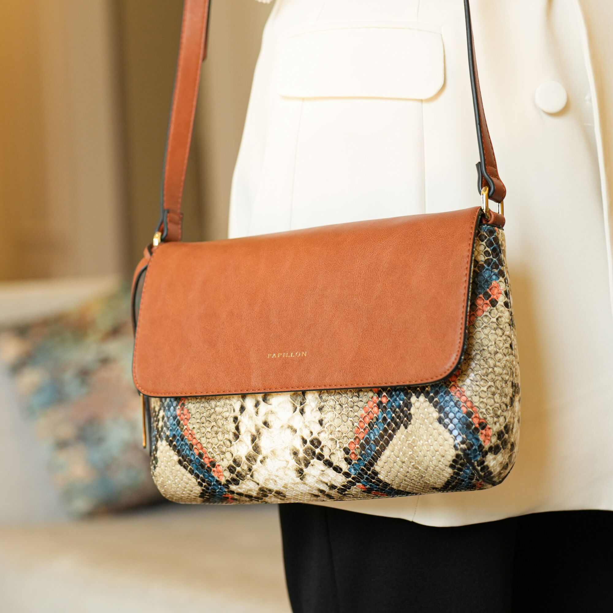 Papillon Crossbody Bag Camel- Women’s bags - NOR-81360B