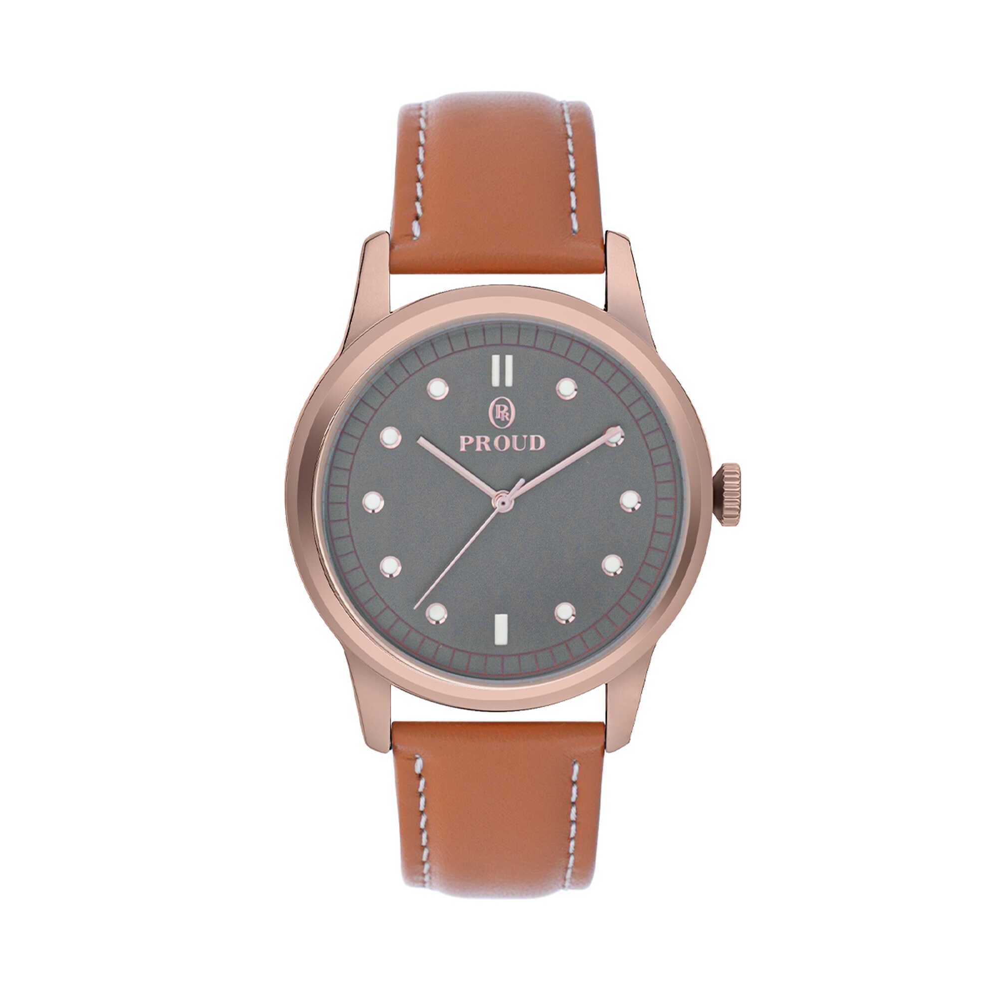 Proud leather silver men&rsquo;s Watch -HZ-PR1702