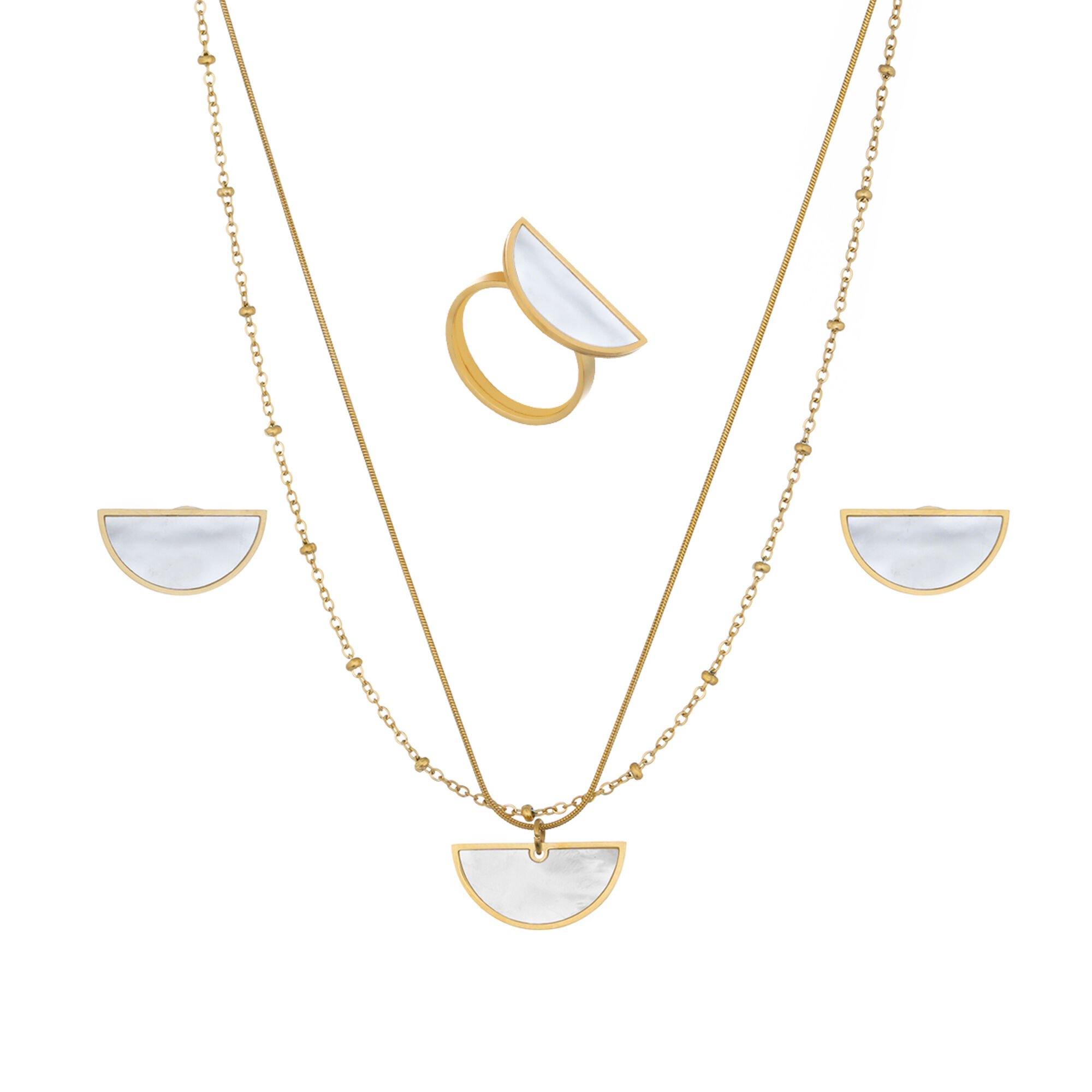 طقم بابيون اكسسوار ذهبى ثلاثي