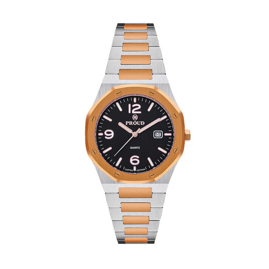 Proud Rose Gold and Silver with Leather Strap Men&rsquo;s Watch - UH-21PR014