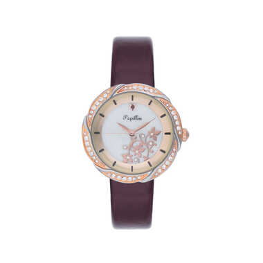 Leather PAPILLON Watch Rose Gold